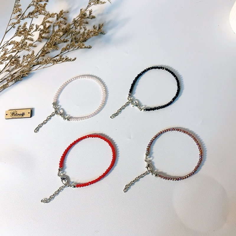 Gelang Kristal Asli Wanita Stone Crystal Bracelet Swarovski 2mm