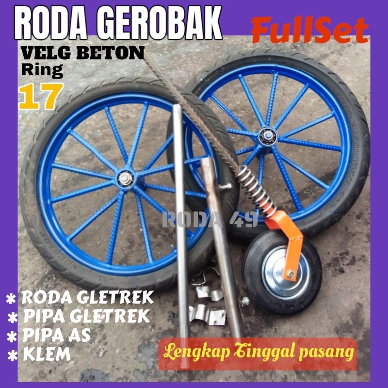 Roda Gerobak Dorong Ring 17 fullset Gletrek