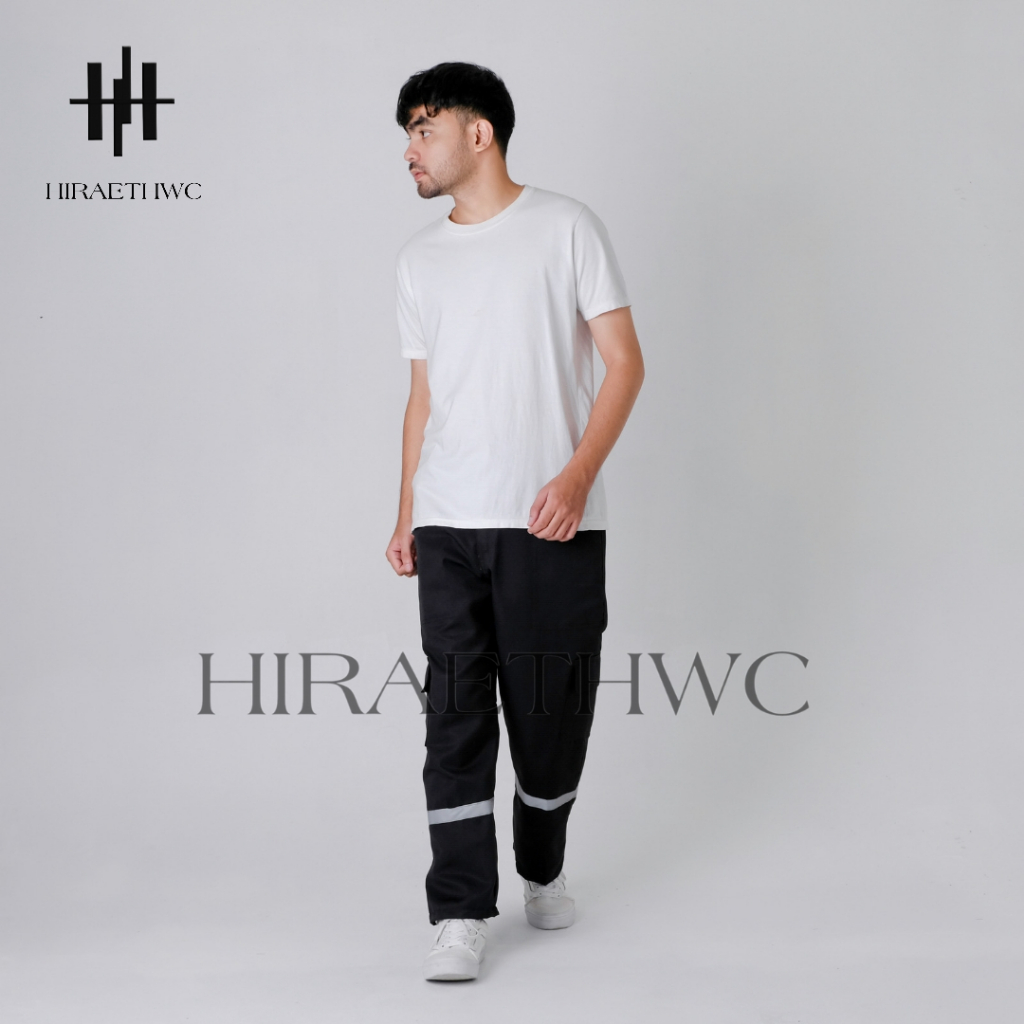 HIRAETH - CELANA KERJA WEARPACK SAFETY Scotlet garis proyek lapangan bengkel outdoor operator hitam 