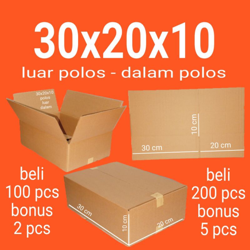 

Kardus Packing Karton Box Polos Ukuran 30x20x10