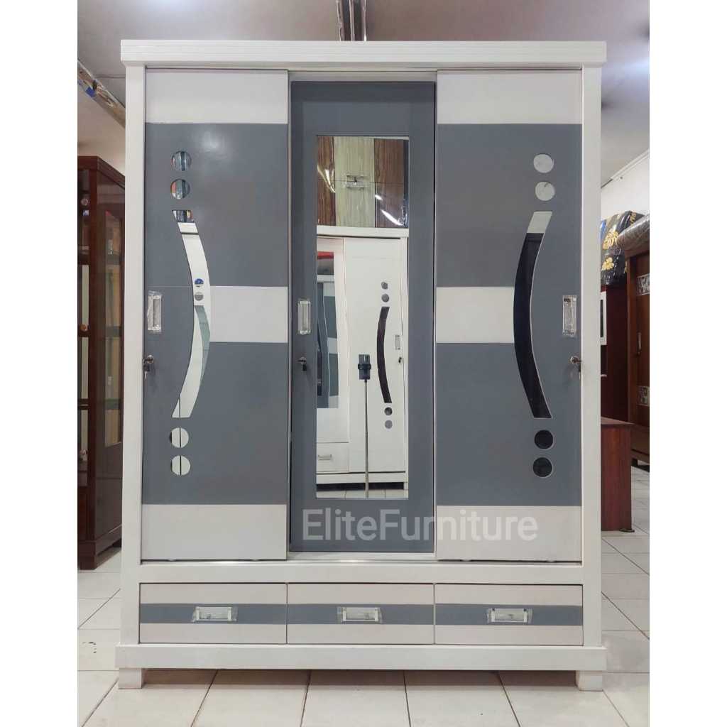 Lemari pakaian sleding 3pintu jumbo Lemari Pakaian Sleding / Lemari Baju 3 Pintu