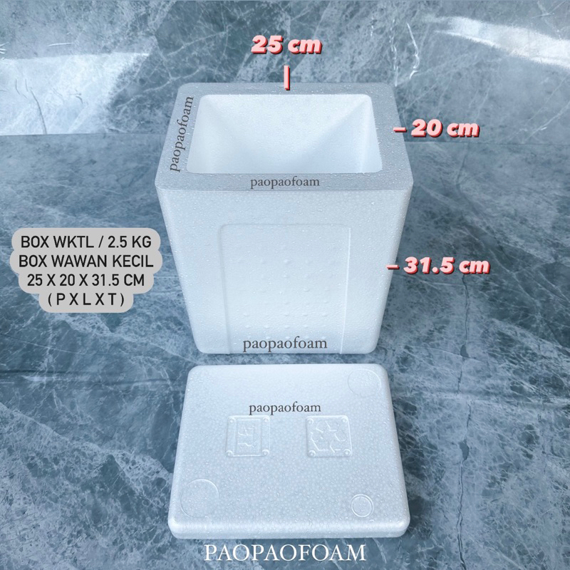 Box Es Wawan Kecil ( BOX WKTL ) Gabus Sterofoam / Ice Box styrofoam Wawan Kecil 25x20x31.5cm