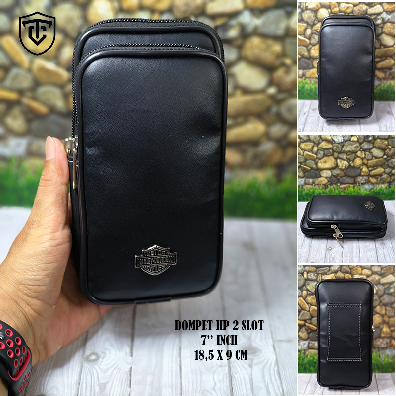 Dompet Hp pinggang Pria 2 slot 7'' & 6'5'' inchi kulit/Sarung Hp pinggang kulit sintetis/Sarung HP