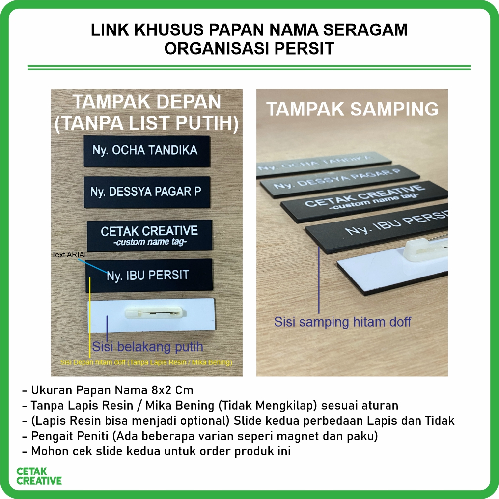 

Papan Nama Seragam ISTRI ANGGOTA TNI POLRI | Acrylic Grafir