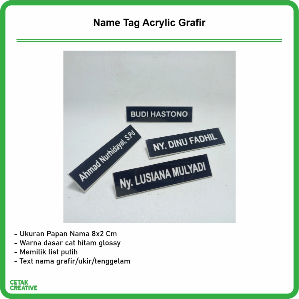 

Papan Nama Dada Akrilik Printing | Name Tag Acrylic Resin | Nametag Custom