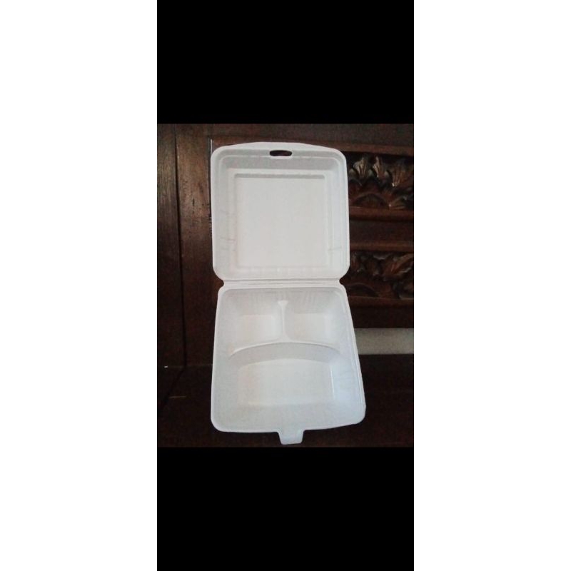 STEROFOAM KCS 3 SEKAT 3 STYROFOAM MAKAN Skat 3 /TEMPAT MAKAN isi 100/gabus