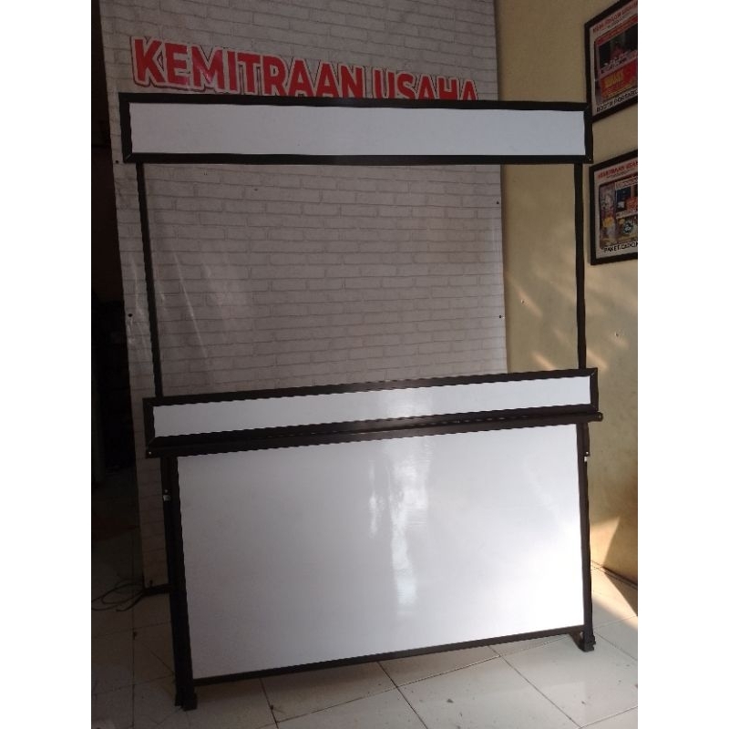 Booth Portable Meja Lipat Rombong Lipat ukuran 1,5 Meter berbahan aluminium cocok untuk jualan es te