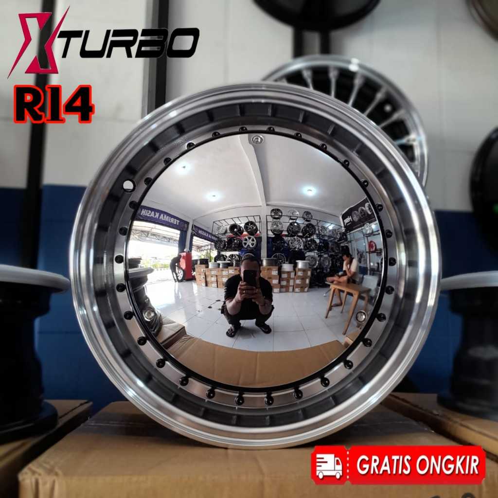 Velg Racing Cermin Classic Ring 14 Cocok Untuk Mobil Wuling AirEv Estilo Karimun Kotak HSR Mirror