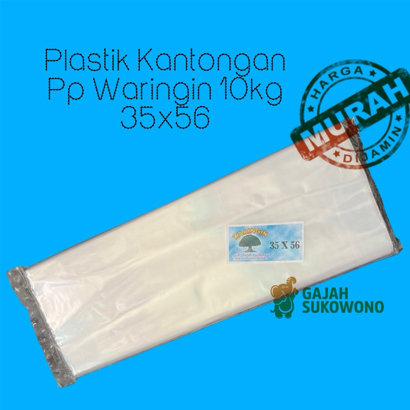 Plastik Kantongan Waringin Bening PP 10kg 35x56