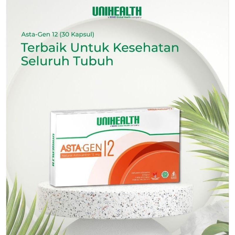 Astagen 12 isi 30kapsul Unihealth Kandungan Astaxanthin 12mg