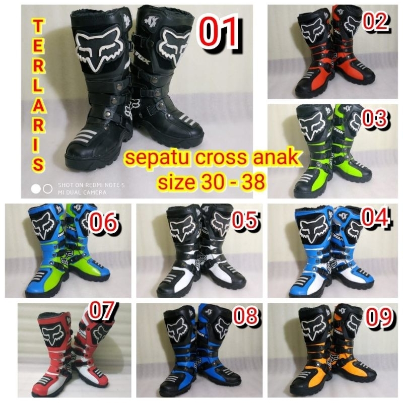 Sepatu cross anak sepatu balap anak trail adventure trabas sepatu motor cross terlaris