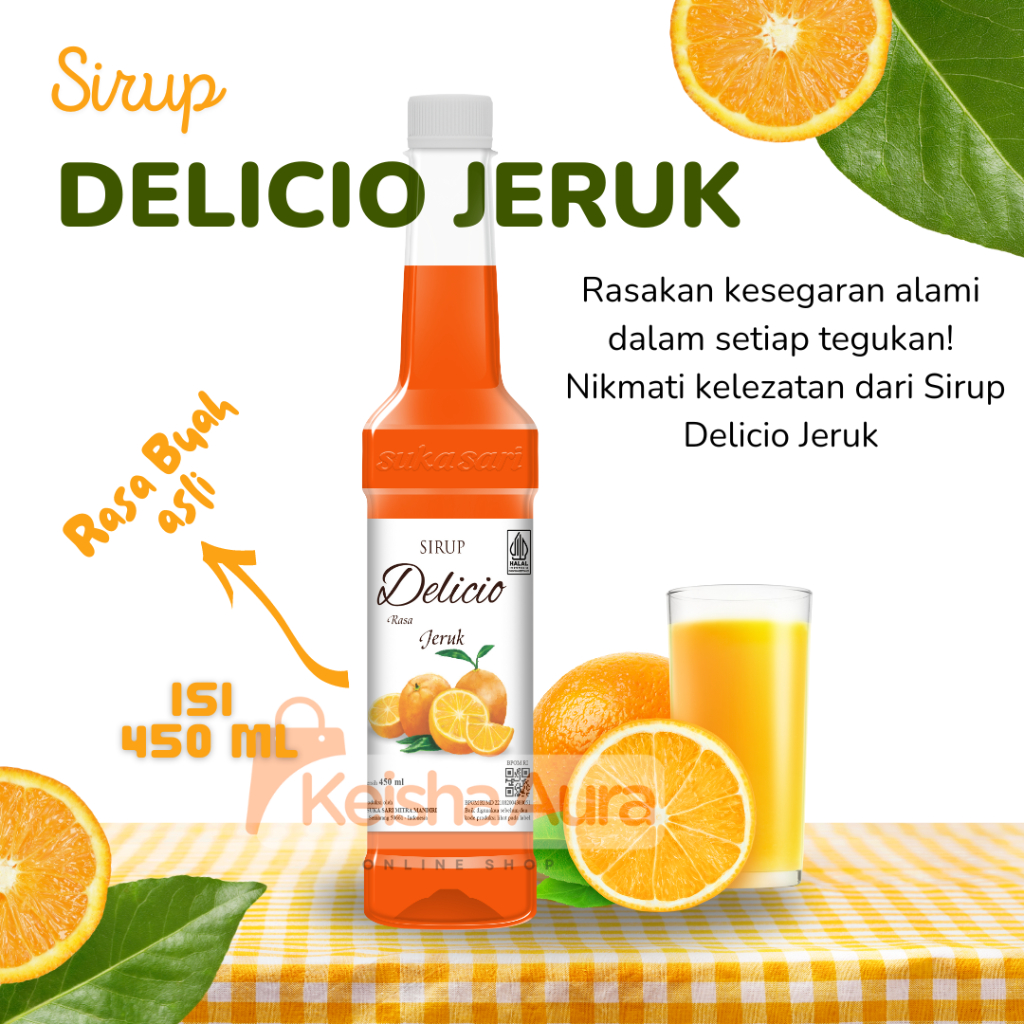 

Sirup Delicio 450 ml Rasa Buah Jeruk ASLI Halal