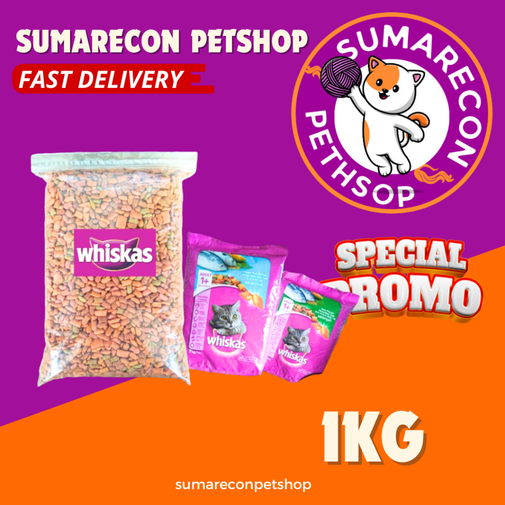 whiskas repack 1kg makanan kucing kering whiskas