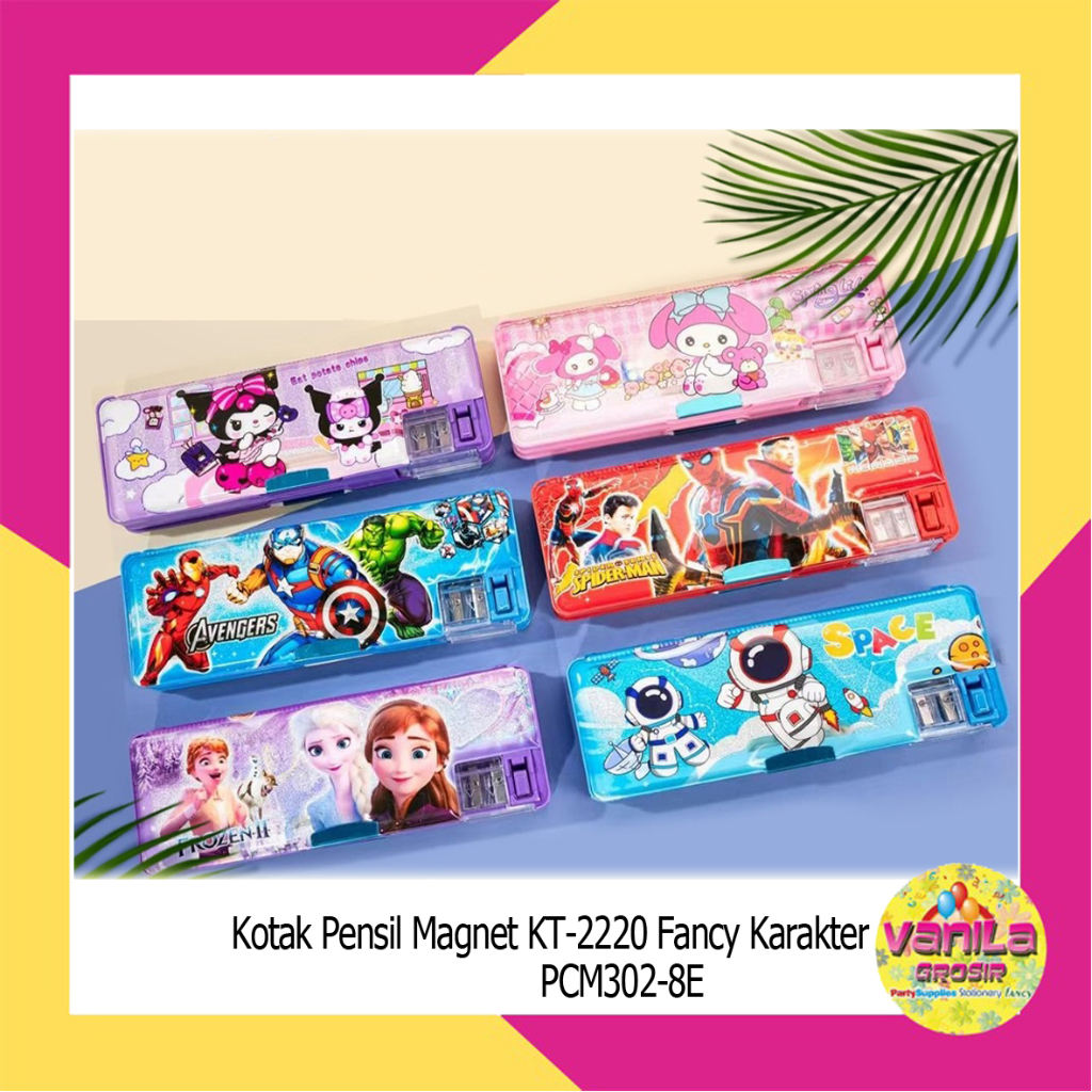

Kotak Pensil Magnet + Rautan, tepak fancy, tempat pensil karakter, tempat pensil magnet