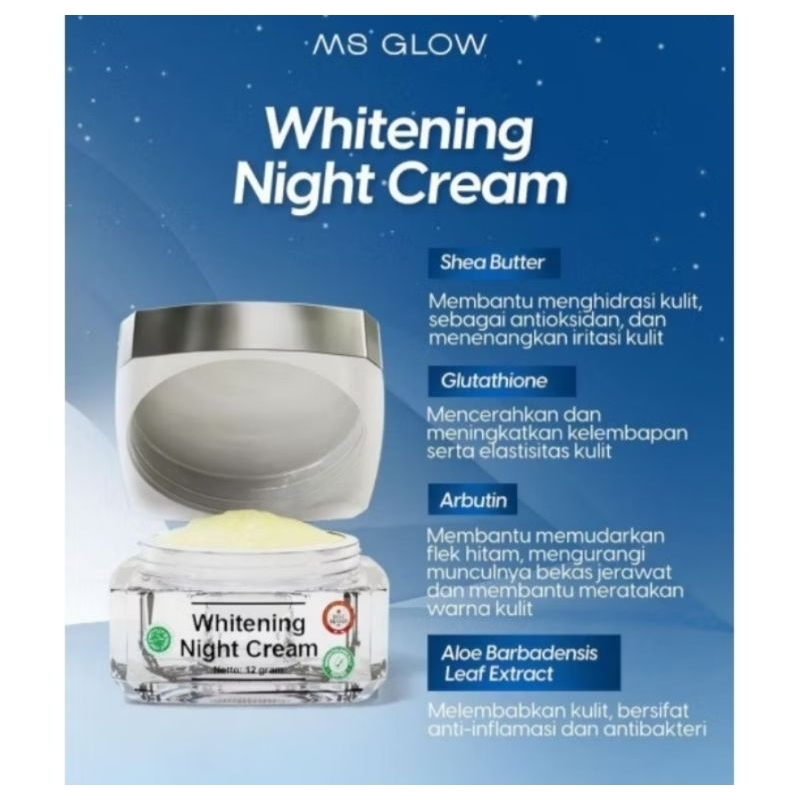 cream malam whitening ms glow