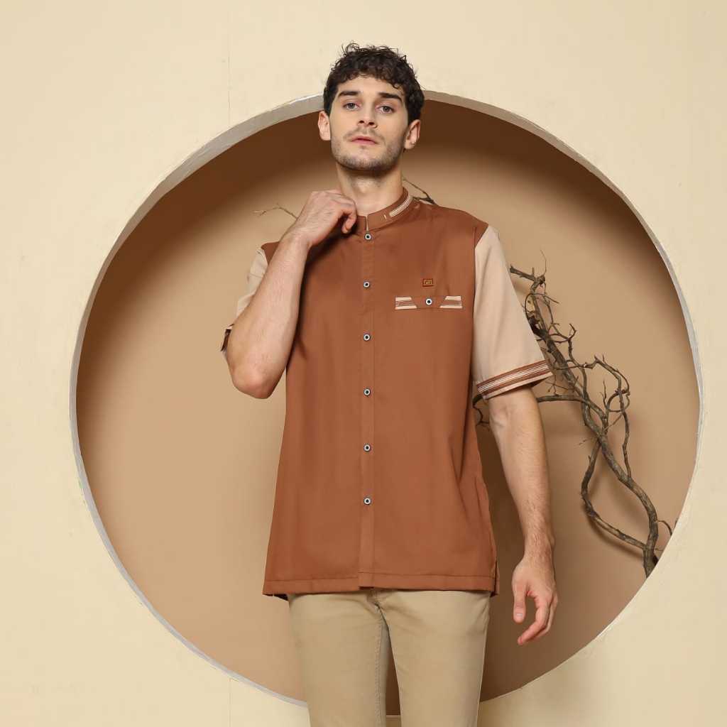 Baju koko pria dewasa lengan pendek warna coksu