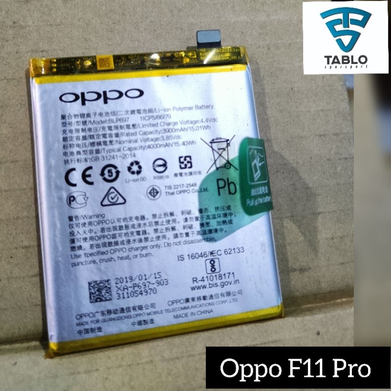 baterai batere Oppo F11 pro BLP697 original copotan hp