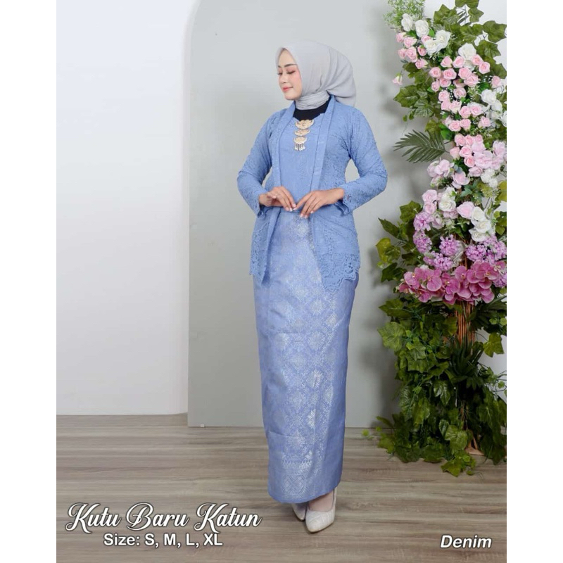Kebaya Kutu Baru Katun//Set songket kebaya kutu baru modern