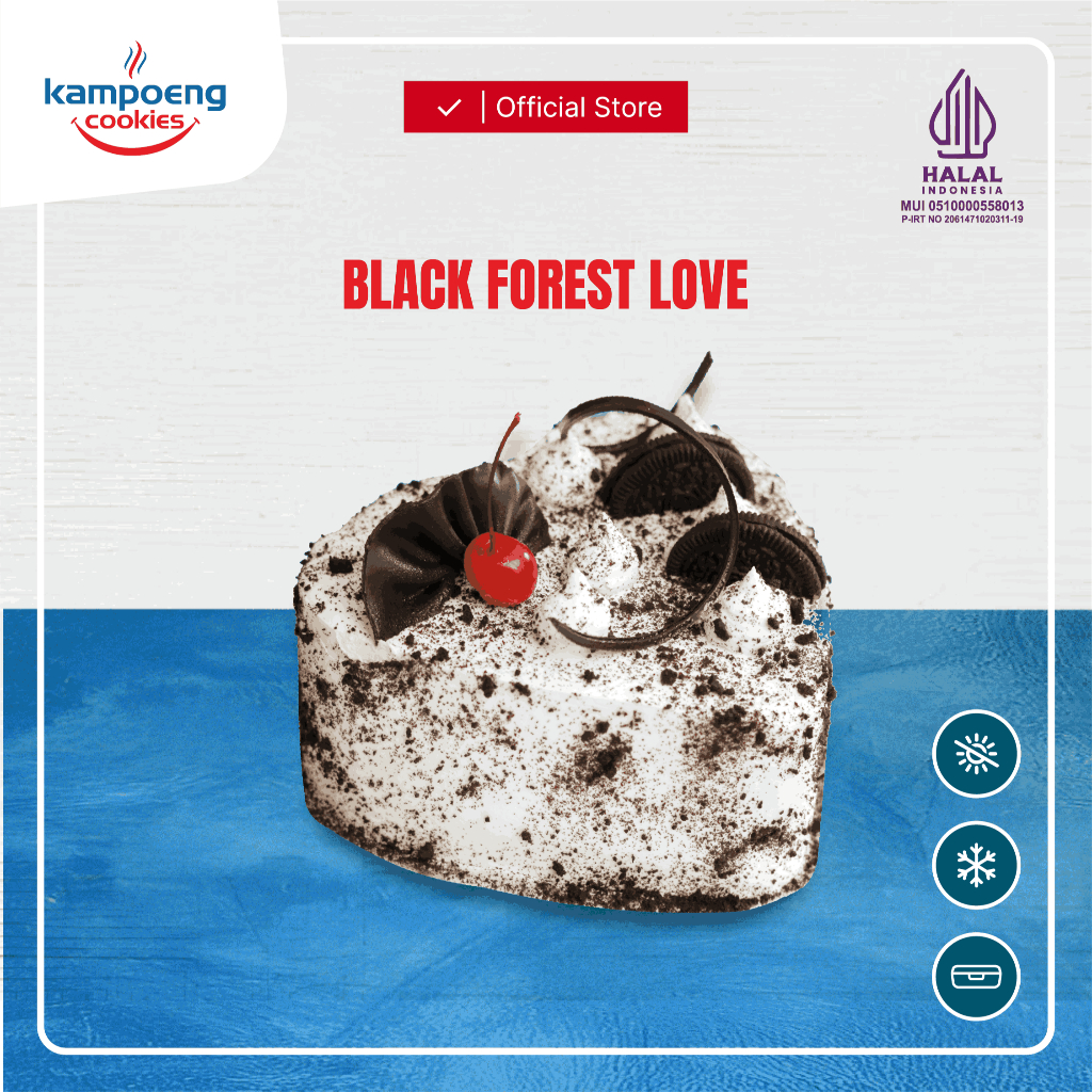 

Cake Ulang Tahun Black Forest Love Premium Kampoeng Cookies Cake Rasa Coklat Oreo Berat 300 gr