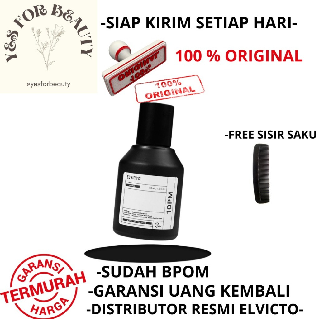 ELVICTO 10PM PARFUM ELVICTO PARFUM 10PM ORIGINAL 100% FREE SISIR SAKU