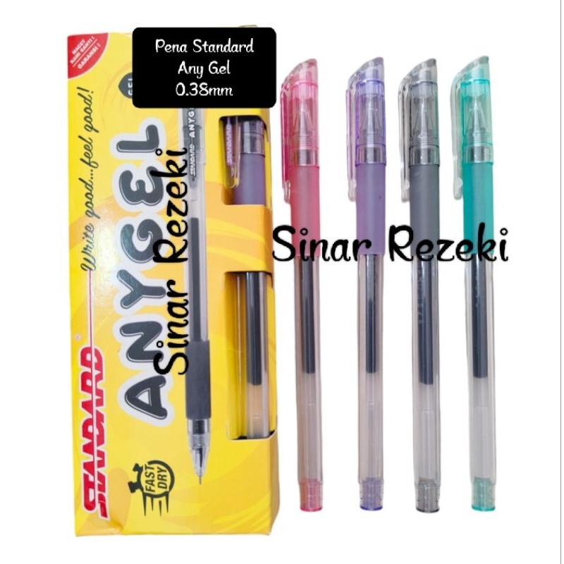 

12+1buah!!Pena standard anygel any gel 0.38mm/pulpen gel standard/pulpen standard