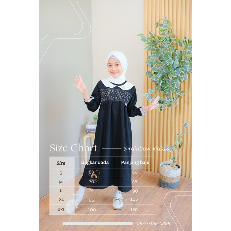 RAINBOWKIDS GAMIS ANAK SAFEEA SERIES BAHAN KATUN TEBAL / OOTD GAMIS ANAK