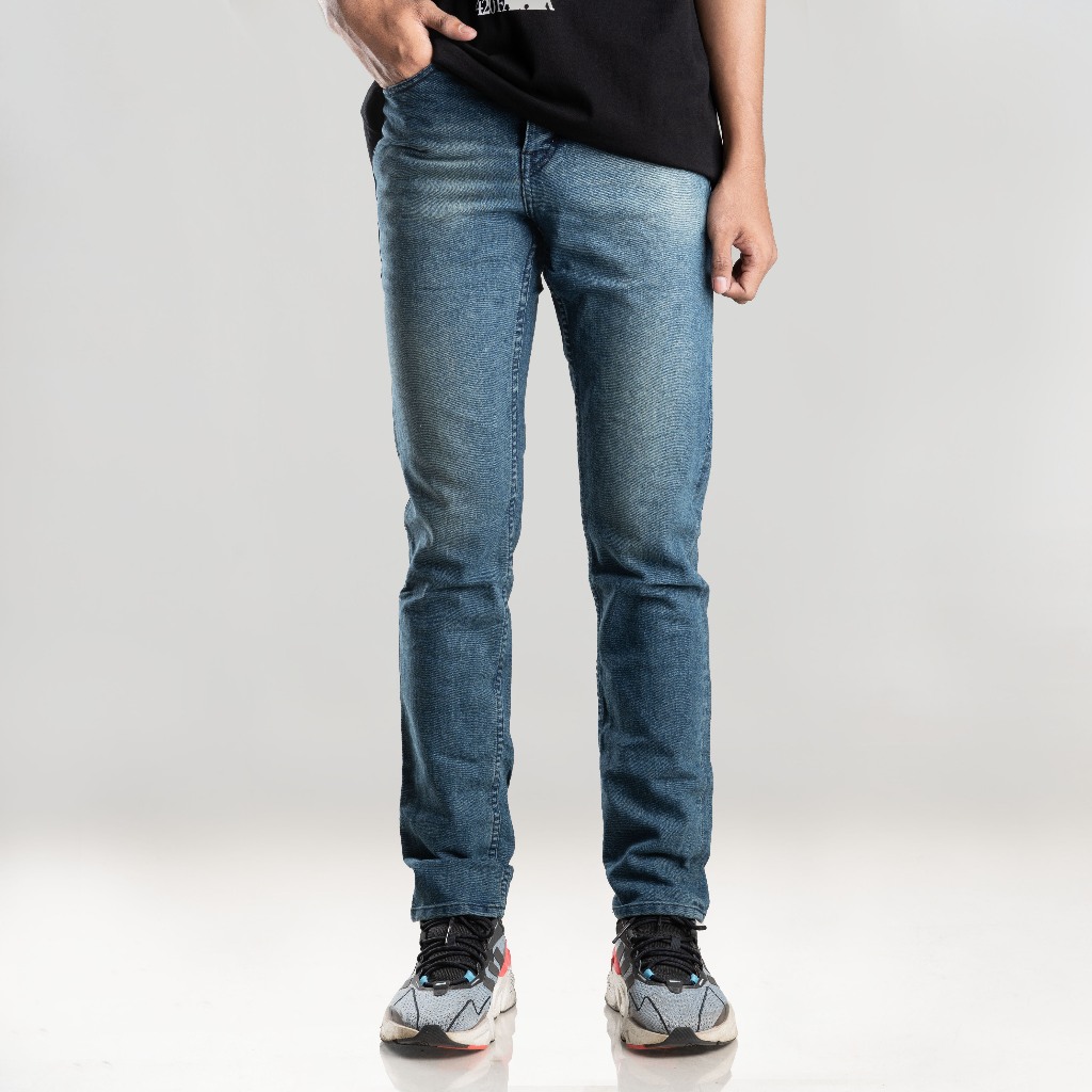 Otsky X Cavier Celana Jeans Pria Washing Dark Blue Stretch X WDB01 Slim fit