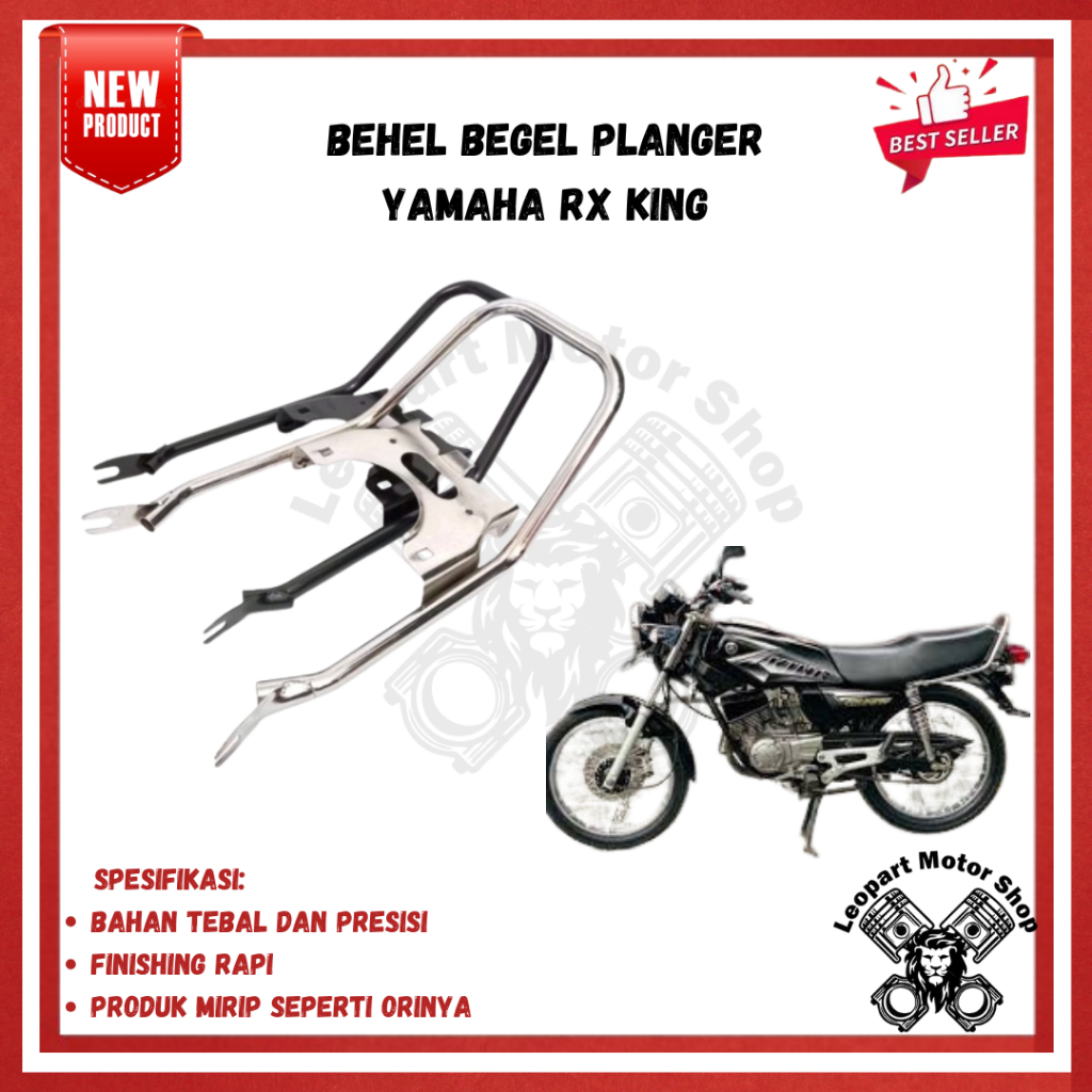 Begel Behel Jok Belakang Plangger belakang Yamaha Rx-King Rx K Standart Model Ori Crome Hitam murah