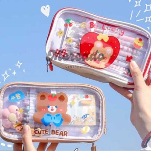 

Kotak Tempat Pensil Pouch Pooch Make Up Tas Dompet Kosmetik Transparan Motif Kartun Lucu