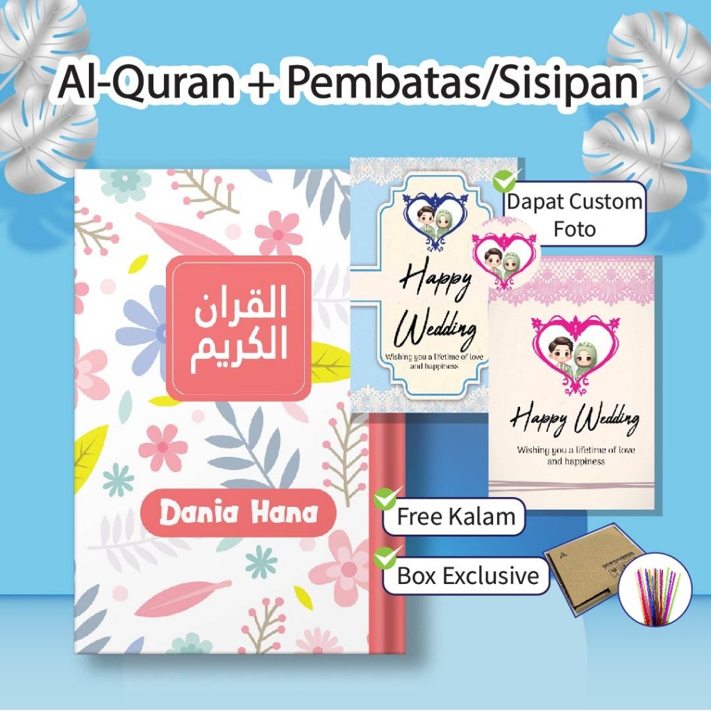 [ AL-Qur'an ] - Quran A5/A6 Custom Nama Hardcover Bisa Tulis Nama di Cover / Al Quran Non terjemah T