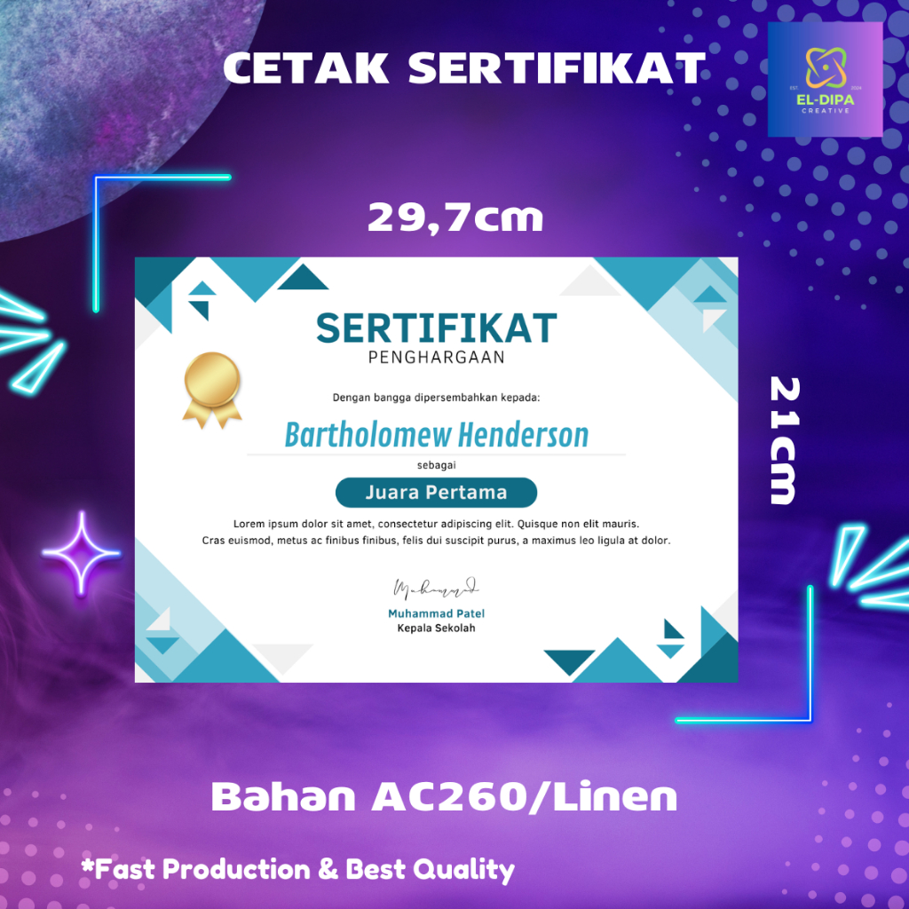

Cetak/ Print Sertifikat/ Piagam Penghargaan