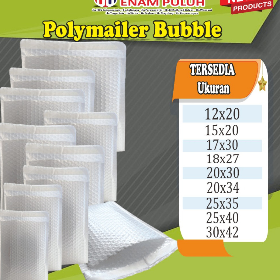 

Plastik Packing Polymailer Bubble BUBBLE MAILER Kantong Polybubble Amplop Bubble Envelope Polymailer Olshop Print isi 10pcs uk 20x30 - 30x42
