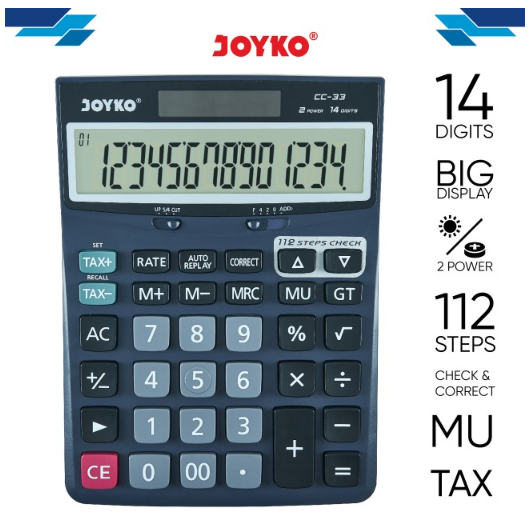 

Calculator / Kalkulator Joyko CC-33 / 14 Digits / Check Correct