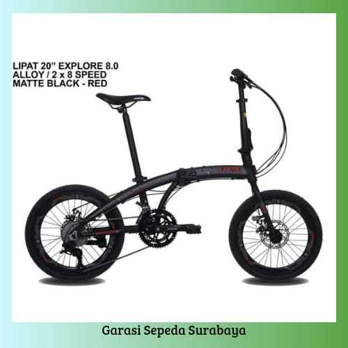 SEPEDA LIPAT EXOTIC EXPLORE 8.0 FRAME ALLOY 16" INCH 2X8 SPEED BERKUALITAS
