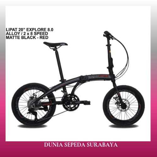 SEPEDA LIPAT EXOTIC EXPLORE 8.0 FRAME ALLOY 16" INCH 2X8 SPEED TERBAIK