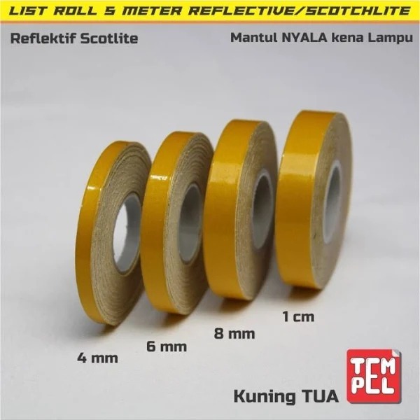 Sticker Stiker Sticker List Velg Roll Gulung Motor Mobil variasi Stiker Vlag Motor Kuning