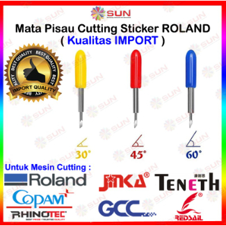

Mata Pisau Import Mesin Cutting Sticker Roland Jinka Teneth Rhinotec Redsail Copam Harizo GCC 30 / 45 / 60 derajat( Daya tahan 2x Kualitas lokal ) 100% baru