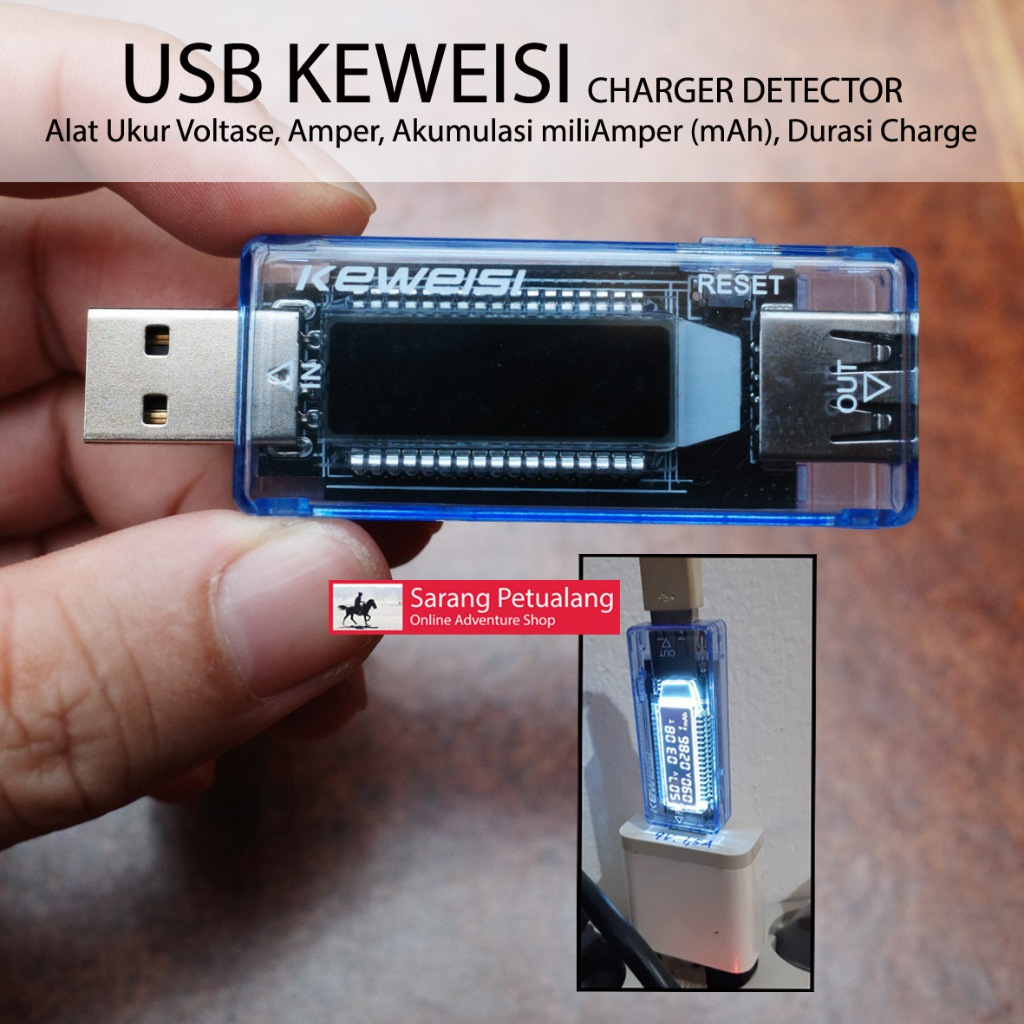 USB KEWEISI 4in1 Alat Ukur Charger Doctor Tester Voltmeter Ampermeter Powerbank Multimeter