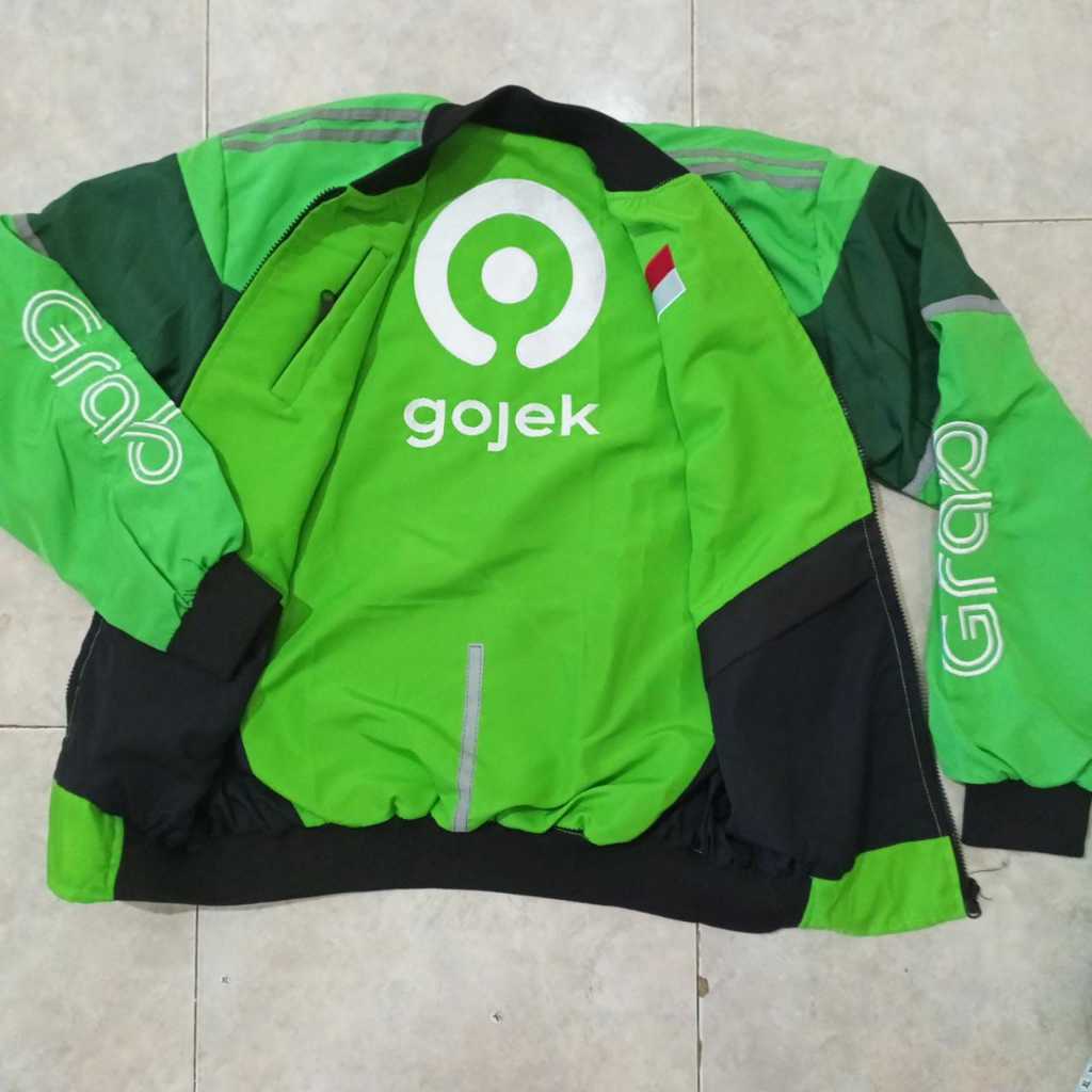 JAKET GOJEK BOLAK BALIK GRAB READY SIZE M -5XL