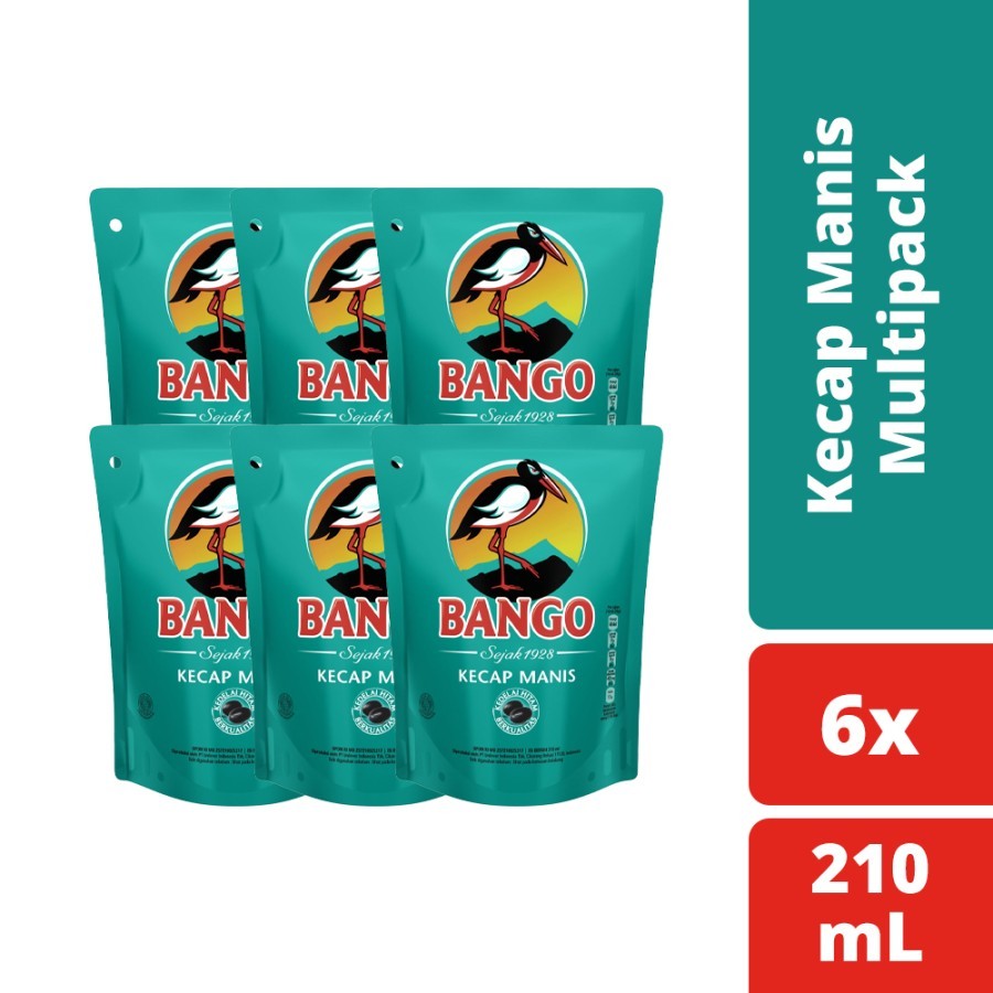 

[ Paket Isi 6 ] Bango Kecap Manis Flatpack 265g/210ml