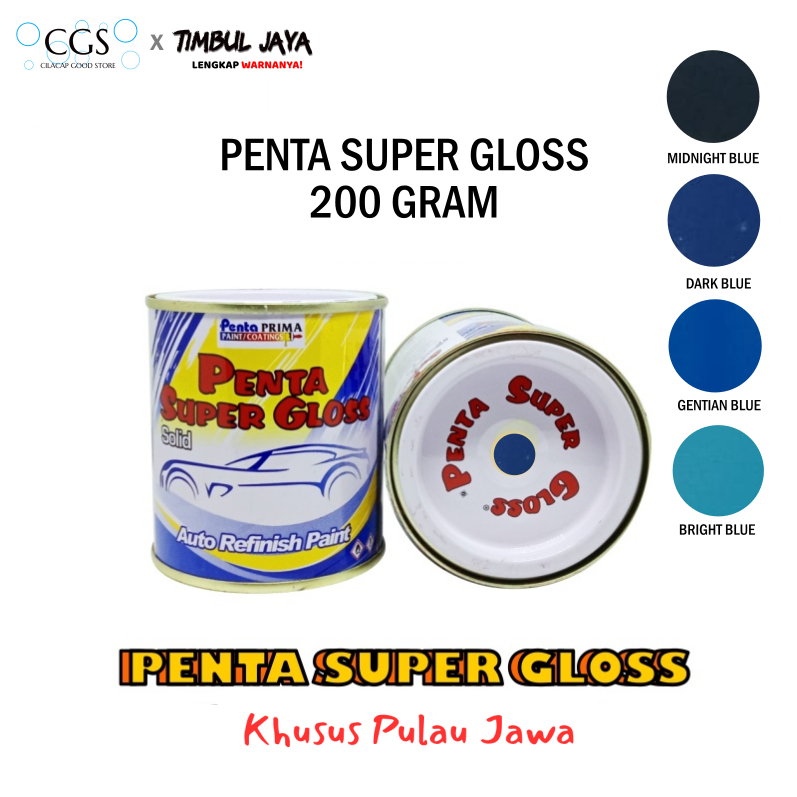 Cat Penta ATLANTIS BLUE 58016 200 gram - cat penta super gloss biru - cat penta biru - cat mobil bir