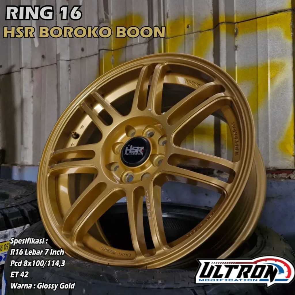 Velg Mobil JDM R16 Mobil Brio Calya Mobilio Jazz Velg HSR BOON R16 Lebar 7 GOLD
