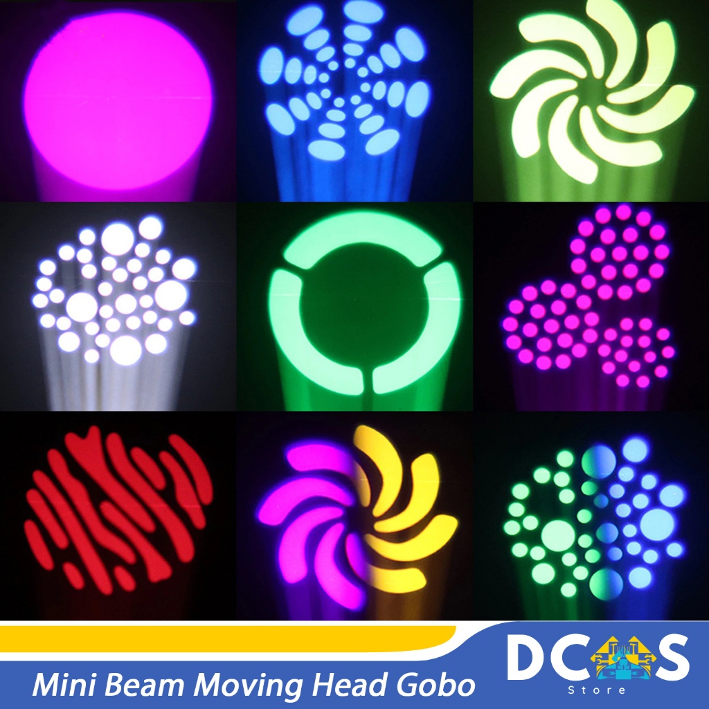 Velopiii67 Mini Beam Moving Head Moving Beam Lampu Panggung 7 Gobo Variasi Dmx512