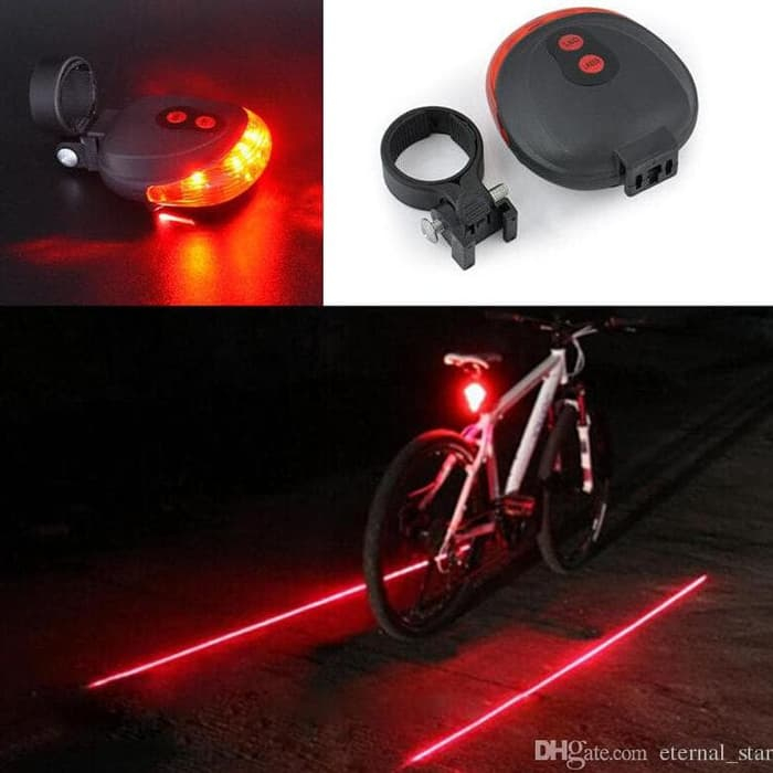 LAMPU SEPEDA BELAKANG LED DENGAN LASER MERAH lampu laser sepeda