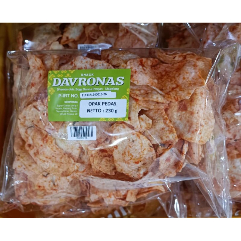 

Opak Pedas Davronas 230gr Camilan oleh-oleh khas Jogja Magelang Semarang Jateng DIY