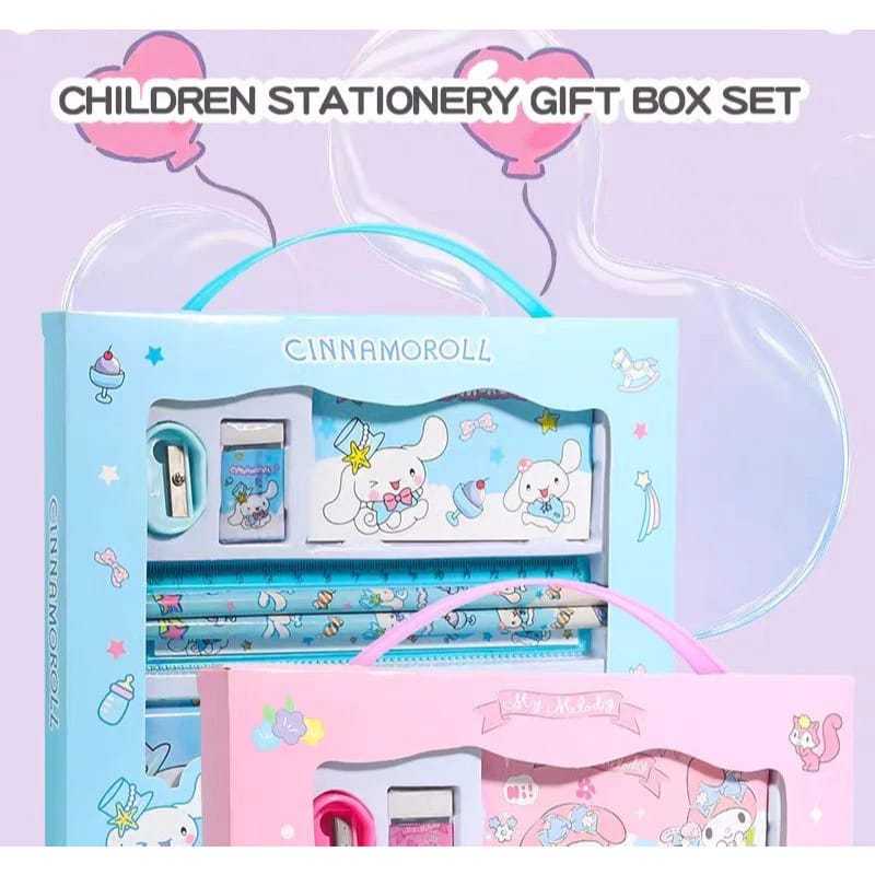 

V2_Set Alat Tulis Anak/ Kotak Pensil Anak Set 7 in 1 Stationery Untuk Hadiah Anak Sekolah Sanrio/ Alat Tulis Set Kotak Pensil Karakter Sanrio