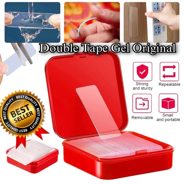 HANS  Isi 60Pcs + Box / 4M Double Tape Multi Fungsi / Mini Nano 2 Tips tip / Serba guna/ Serbaguna /