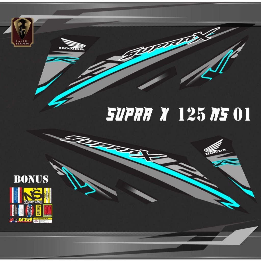 STIKER STRIPING SUPRA X 125 TH 2006-2012 NS 01