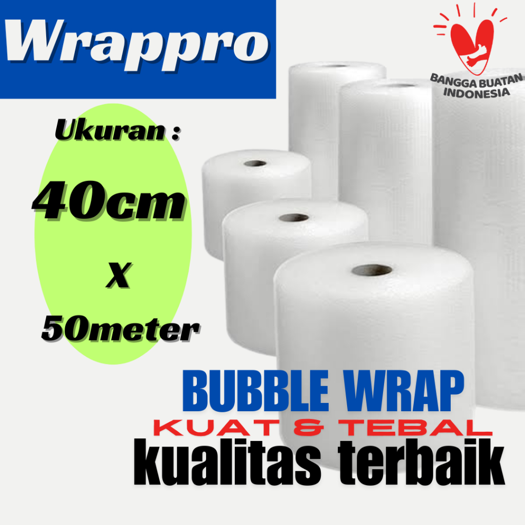 

Bubble Wrap Roll 40cmx50m Plastik Bubble Packing