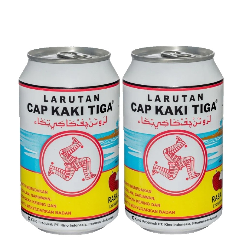 

Larutan Penyegar Cap Kaki Tiga Kaleng Rasa Leci 320ml